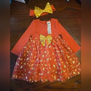 Kids Dress with Gold Accents